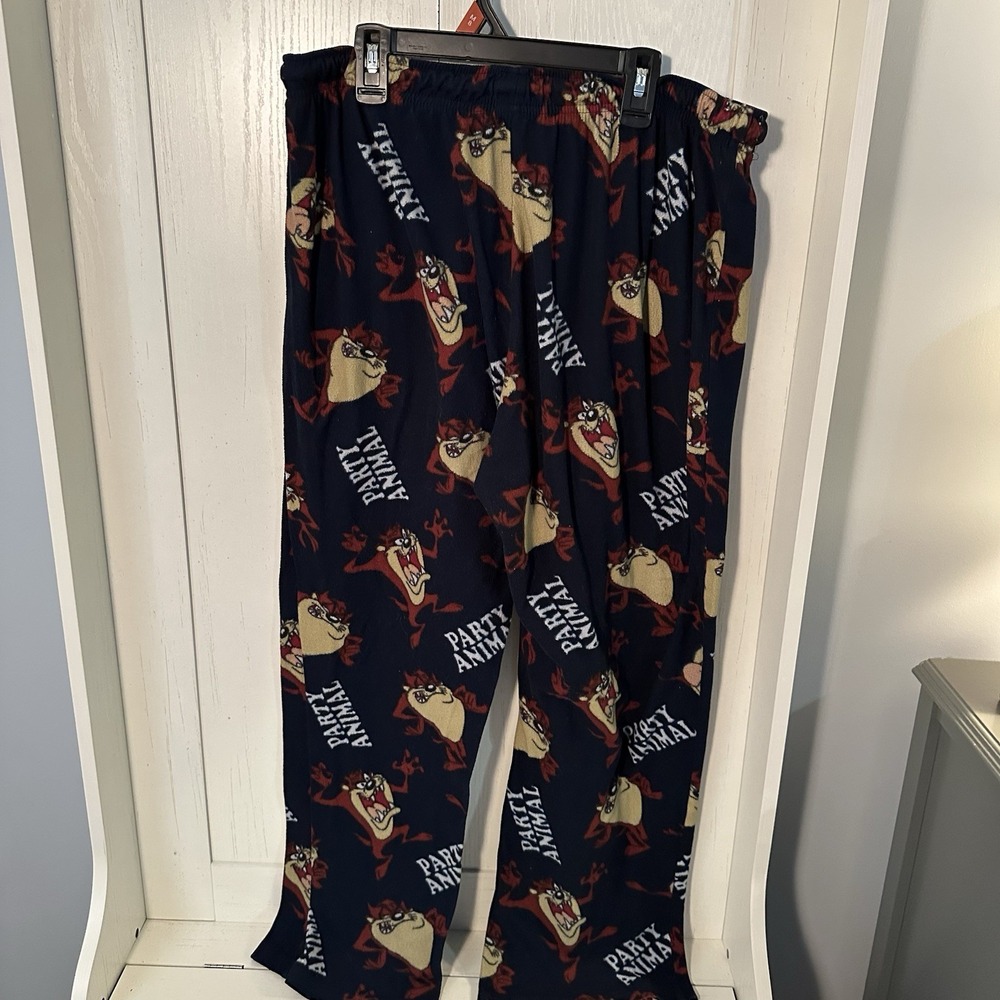 Classic Looney Tunes Collection Taz Party Animal Adult Size Small Pajama Pants - Picture 3 of 4